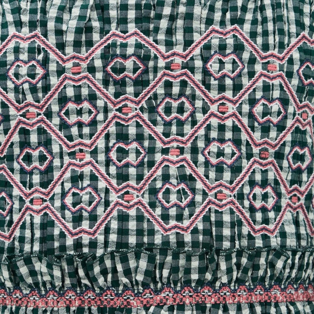 Hunter Bell Larissa Dress. Green Gingham Maxi Dress - Picture 2 of 5